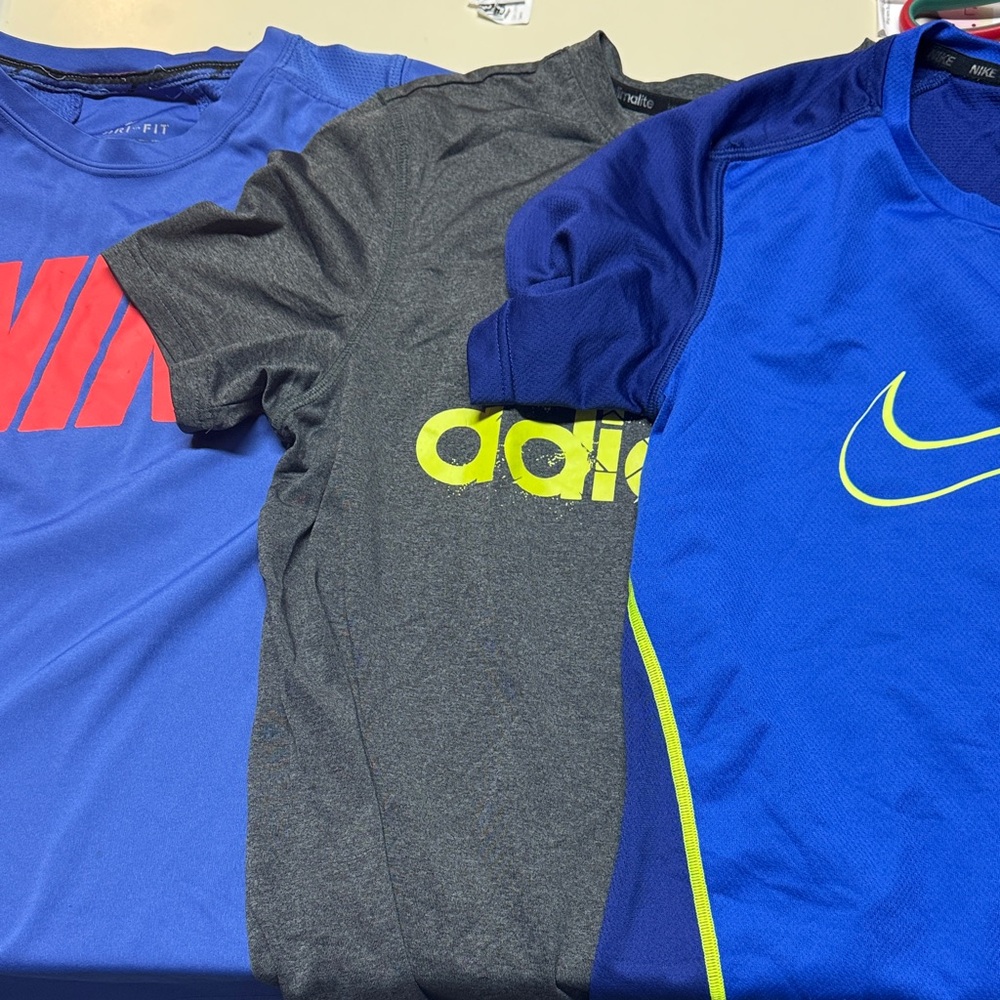 Nike Kids Short Sleeve Tees - Blue and Gray